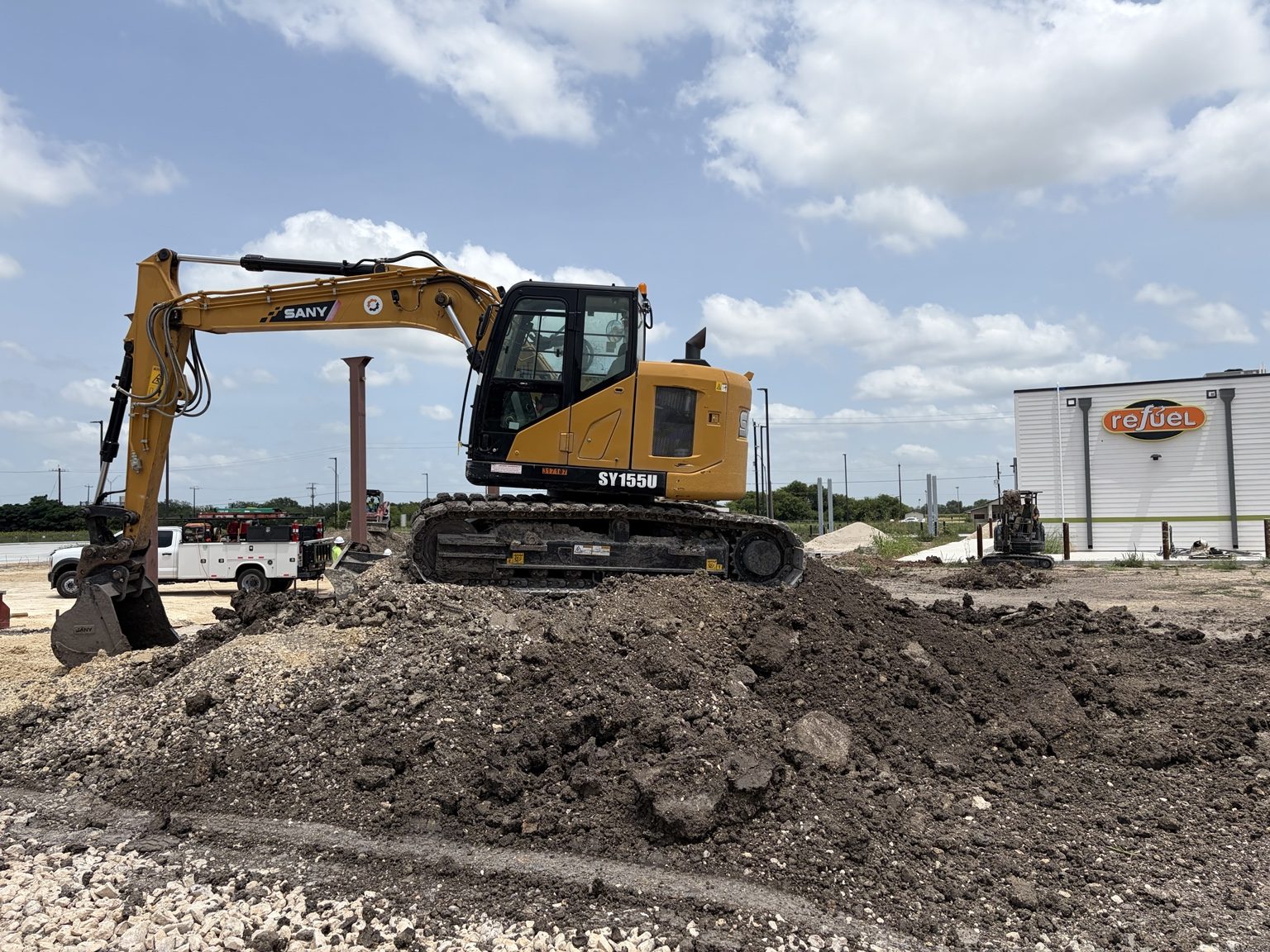 SANY excavator on commercial site