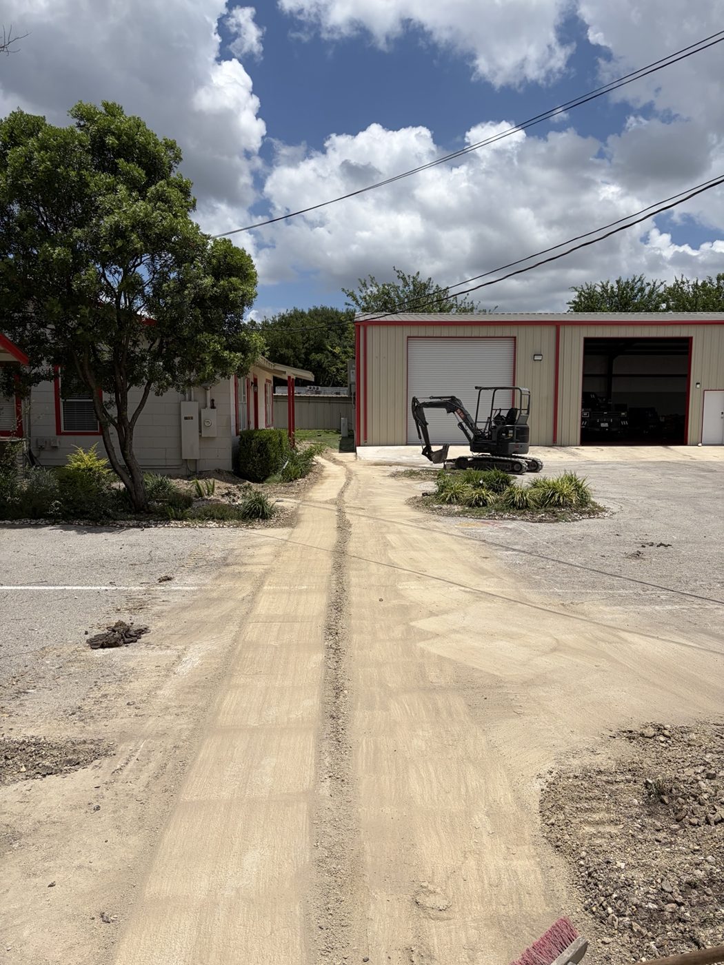 Finished graded driveway