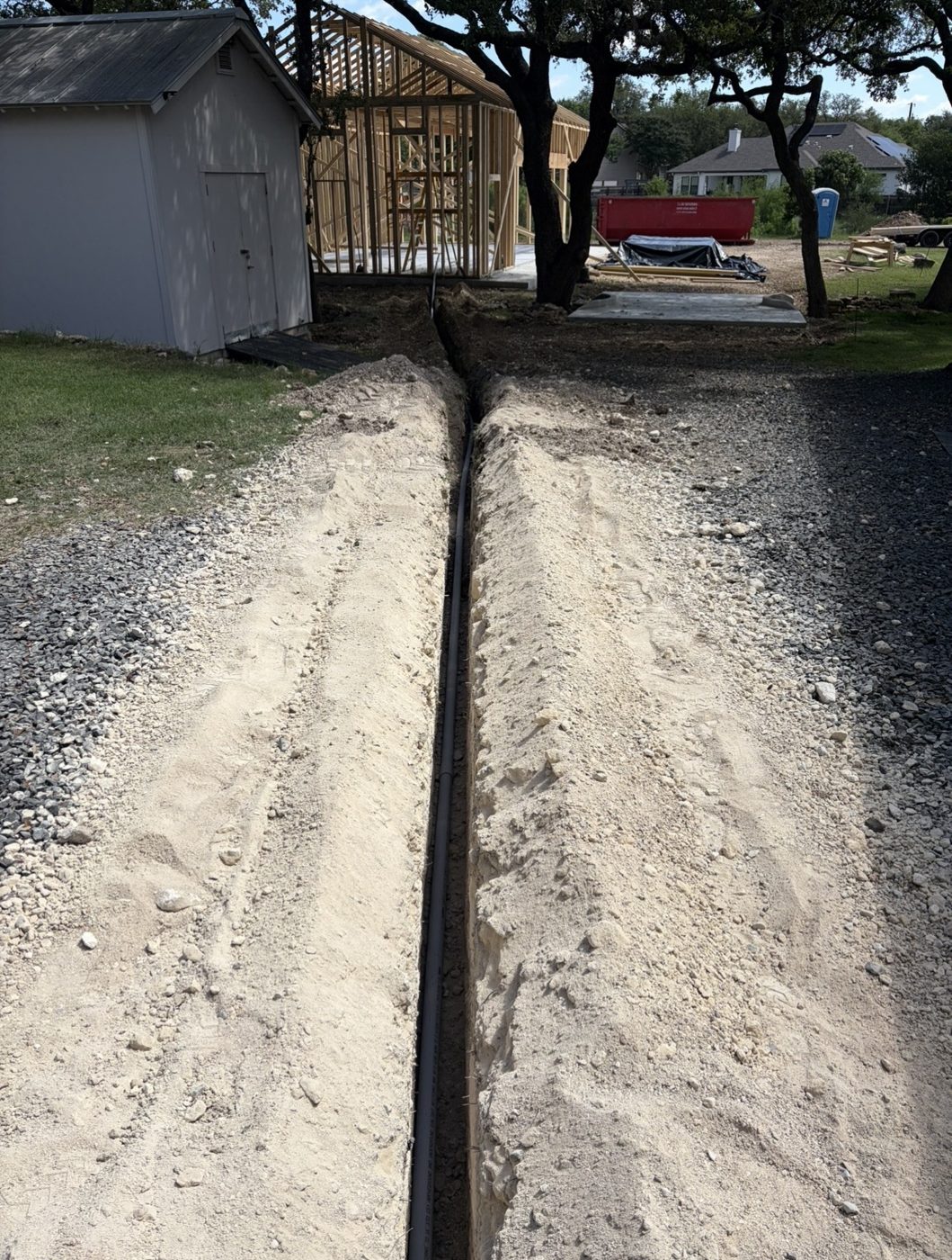 Utility trench installed by Circle S Rocksaw